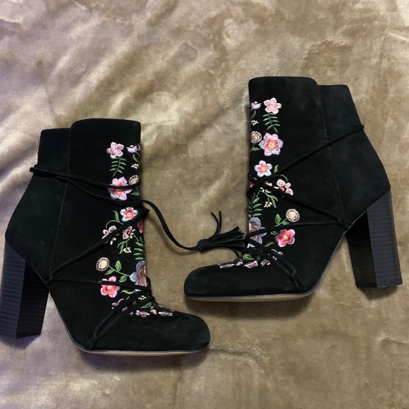 Sam Edelman Embroidered Suede Boots - Picture 2 of 4